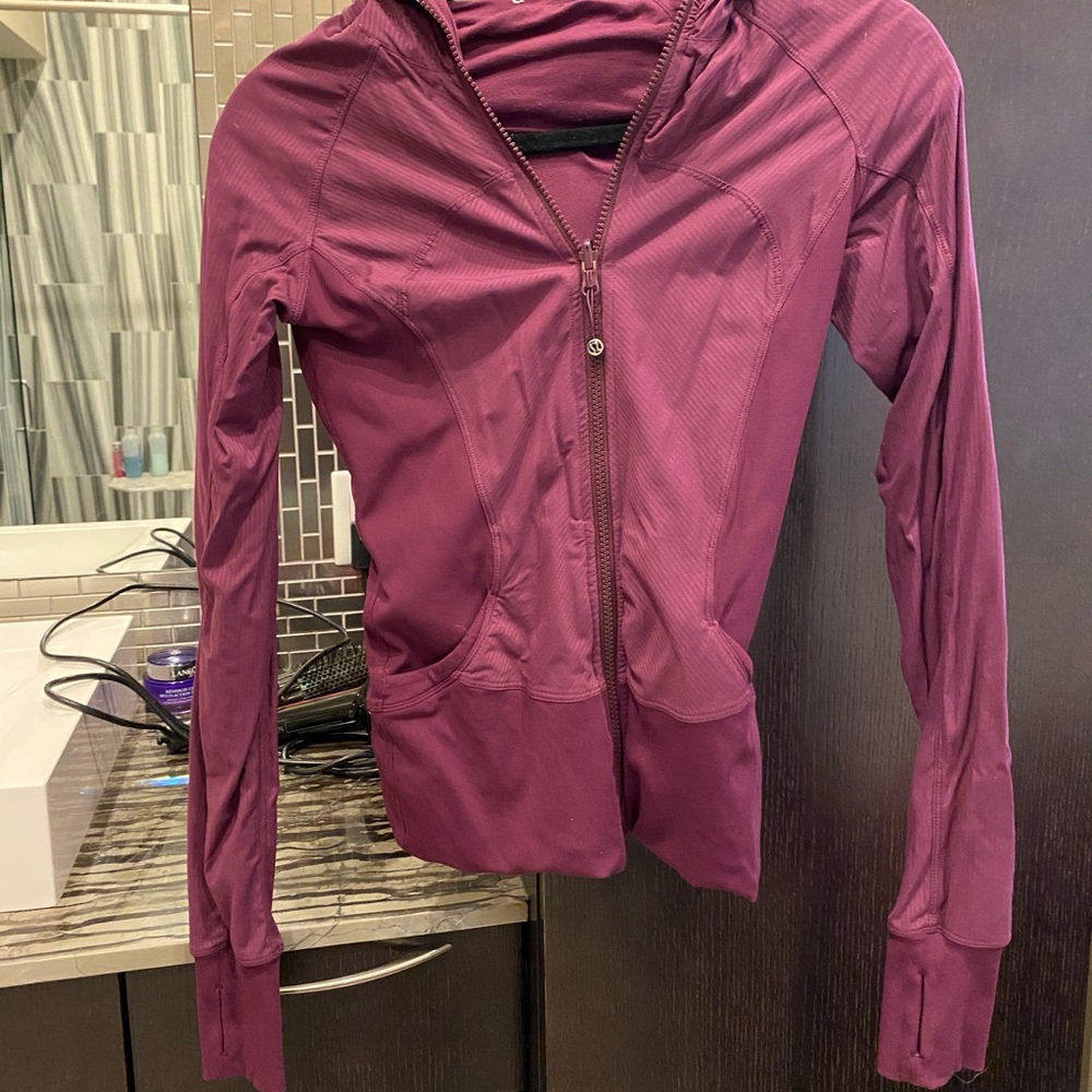 Authentic Lululemon Burgundy zip-up jacket with hood